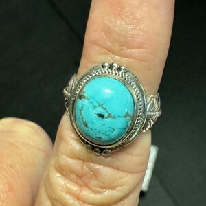 Sierra Nevada Turquoise Ring 925 Sterling Silver Size 6 / 4.75ctw